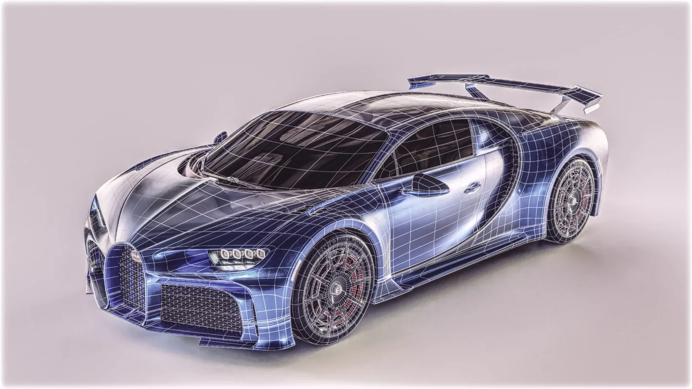 Bugatti Chiron: Wireframe