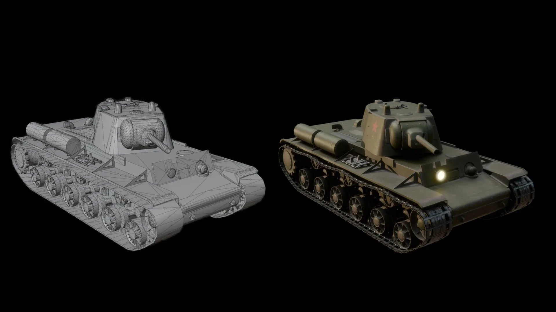 Heavy Tank: Clay and textured