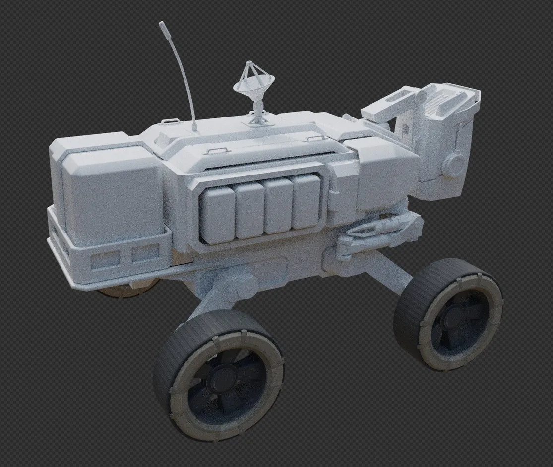 Mars Rover: Clay render, folded